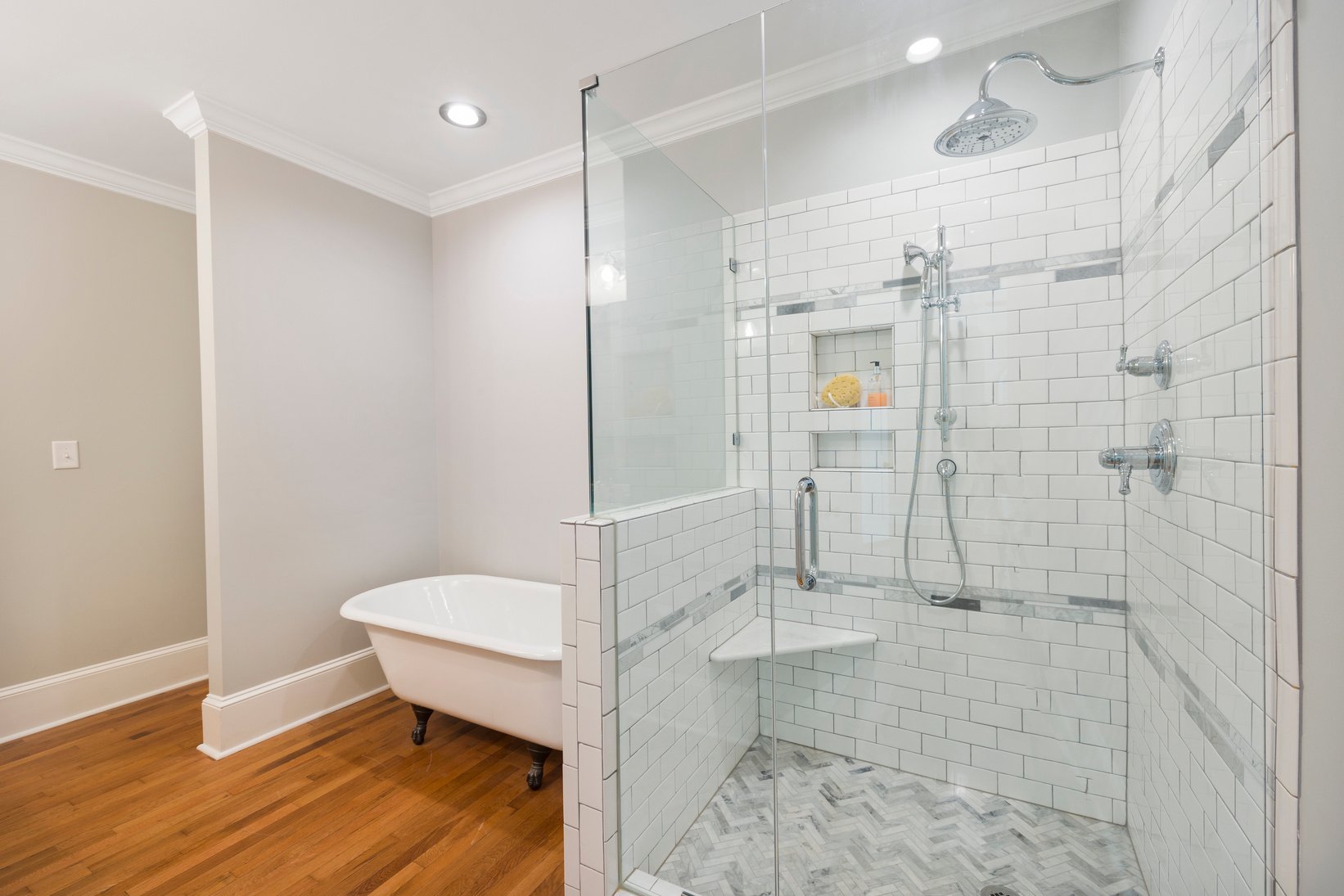 A Shower Area with Glass Door